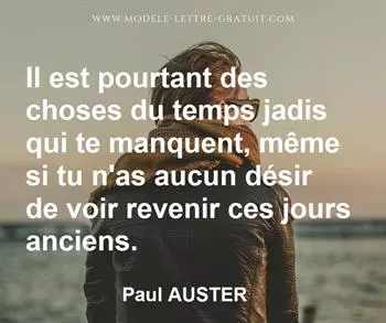 Citation de Paul AUSTER
