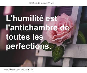 L Humilite Est L Antichambre De Toutes Les Perfections