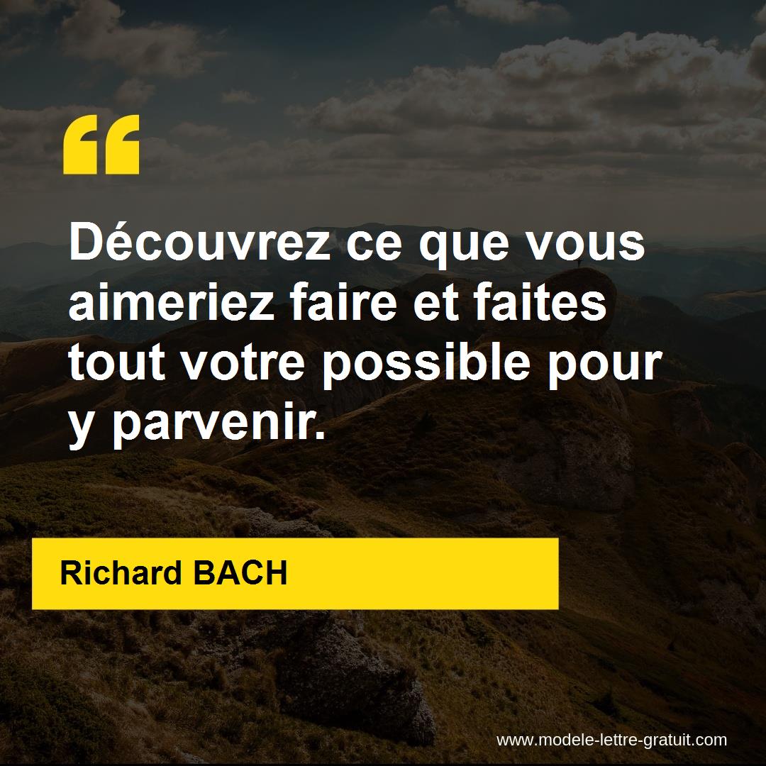 Decouvrez Ce Que Vous Aimeriez Faire Et Faites Tout Votre Richard Bach