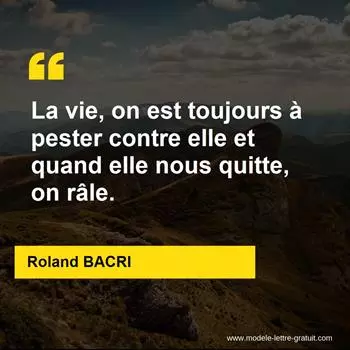 Citation Roland BACRI
