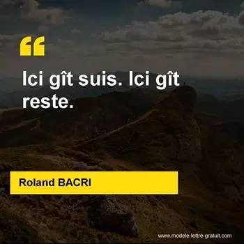 Citation Roland BACRI