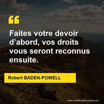 Citation Robert BADEN-POWELL