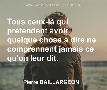 Citation de Pierre BAILLARGEON