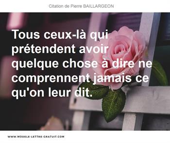 Citations Pierre BAILLARGEON