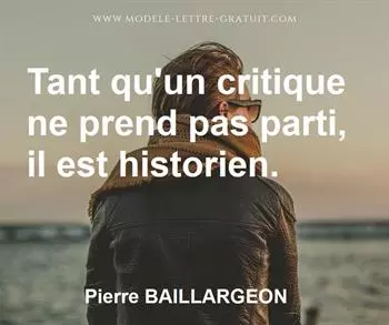 Citation de Pierre BAILLARGEON