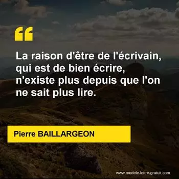 Citation Pierre BAILLARGEON