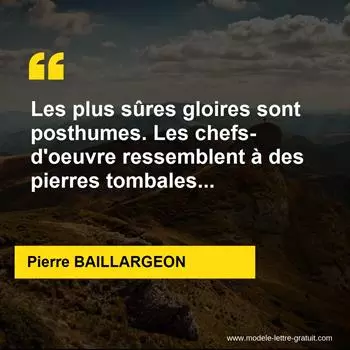 Citation Pierre BAILLARGEON