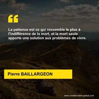 Citation Pierre BAILLARGEON