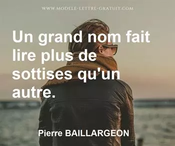 Citation de Pierre BAILLARGEON
