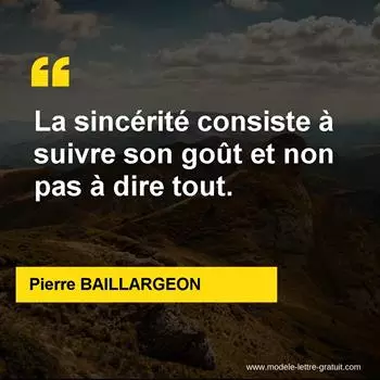 Citation Pierre BAILLARGEON