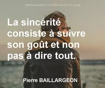 Citation de Pierre BAILLARGEON