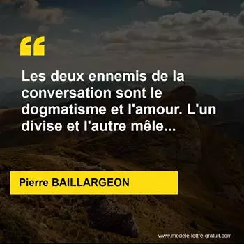 Citation Pierre BAILLARGEON