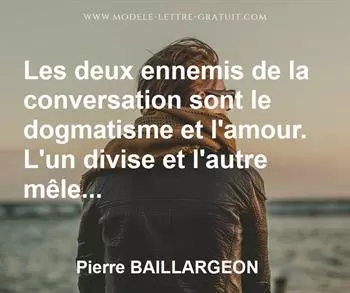 Citation de Pierre BAILLARGEON