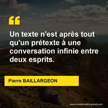 Citation Pierre BAILLARGEON