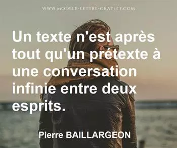 Citation de Pierre BAILLARGEON