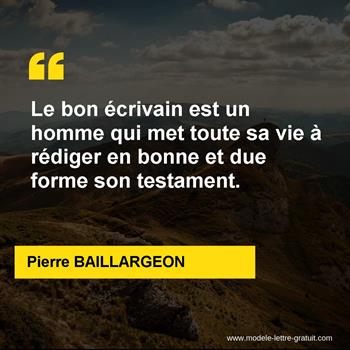 Citation de Pierre BAILLARGEON