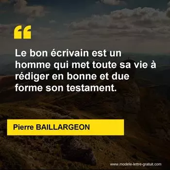 Citation Pierre BAILLARGEON