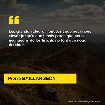 Citation Pierre BAILLARGEON