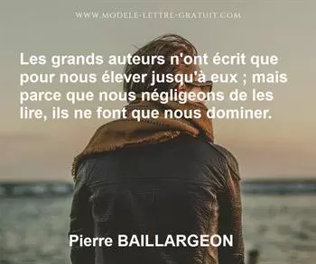 Citation de Pierre BAILLARGEON