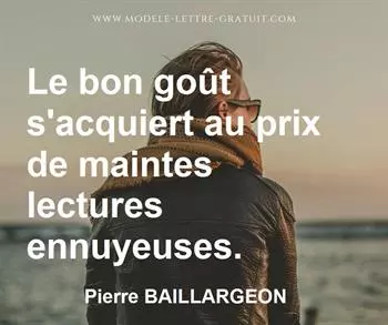 Citation de Pierre BAILLARGEON
