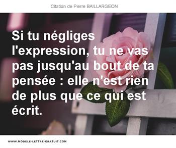 Citations Pierre BAILLARGEON