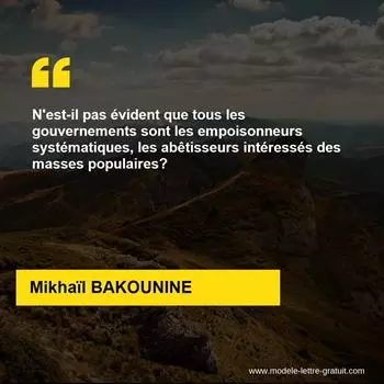 Citation Mikhaïl BAKOUNINE
