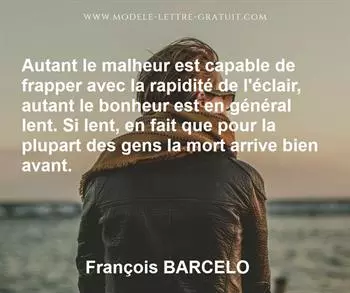 Citation de François BARCELO