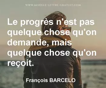 Citation de François BARCELO
