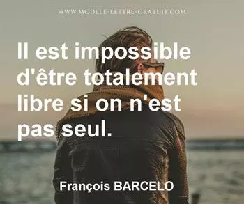 Citation de François BARCELO