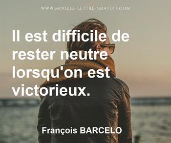 Citation de François BARCELO