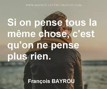 Citation de François BAYROU