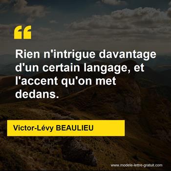 Citations Victor-Lévy BEAULIEU