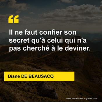 Citation de Diane DE BEAUSACQ