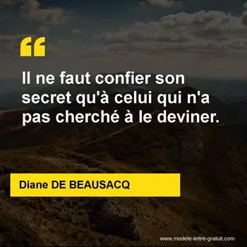 Citation Diane DE BEAUSACQ