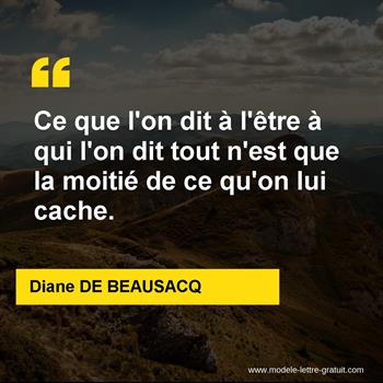 Citation de Diane DE BEAUSACQ