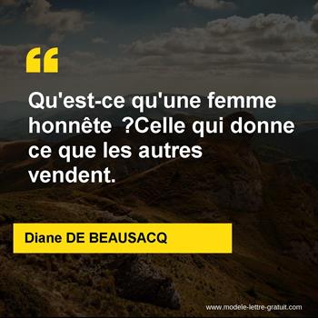 Citation de Diane DE BEAUSACQ