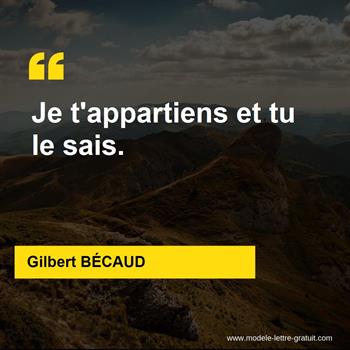 Citation Gilbert BÉCAUD