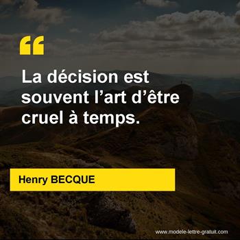 Citations Henry BECQUE