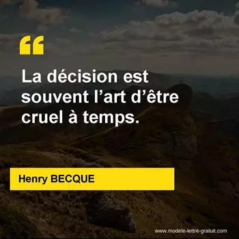 Citation Henry BECQUE