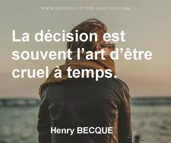 Citation de Henry BECQUE