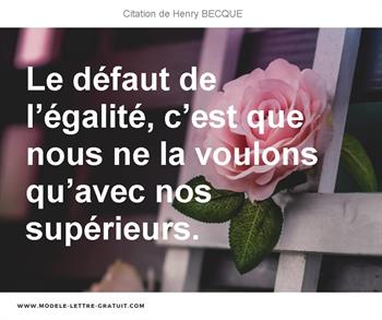 Citations Henry BECQUE