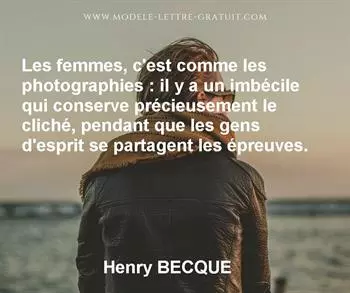 Citation de Henry BECQUE