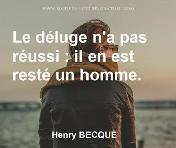 Citation de Henry BECQUE