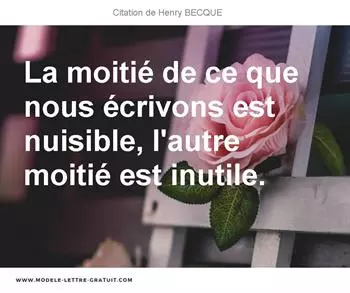 Citations Henry BECQUE