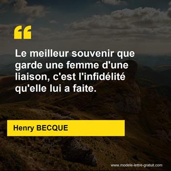 Citations Henry BECQUE