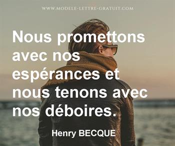 Citation de Henry BECQUE