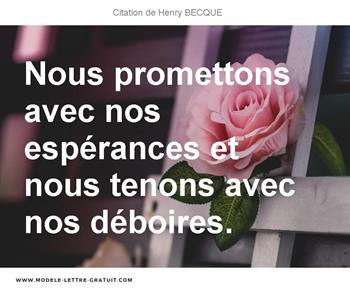 Citations Henry BECQUE