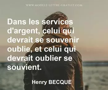 Citation de Henry BECQUE