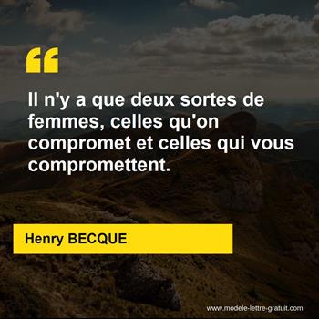 Citation de Henry BECQUE