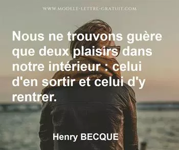 Citation de Henry BECQUE